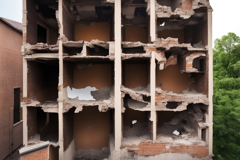 Un immeuble détruit symbolisant le rêve de l'effondrement en Islam
