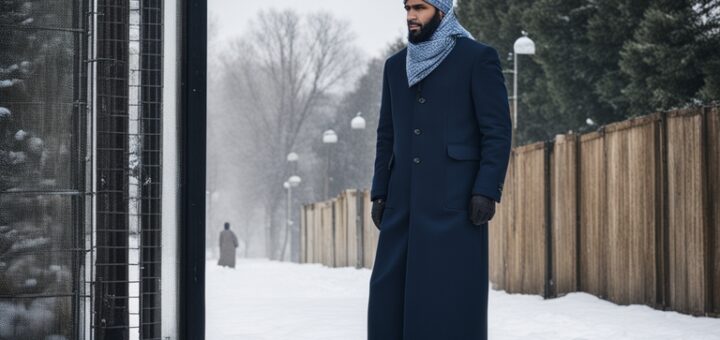 Un musulman sous la neige dans une rue illustrant le rêve d'avoir froid en Islam