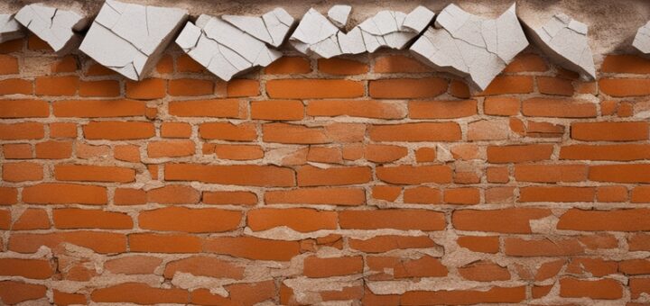 Un mur de briques partiellement détruit et fissuré illustrant le rêve de murs qui s'effondrement en Islam