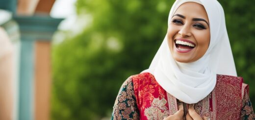 Une musulmane qui rit symbolisant le rêve de rire et de pleurer en Islam